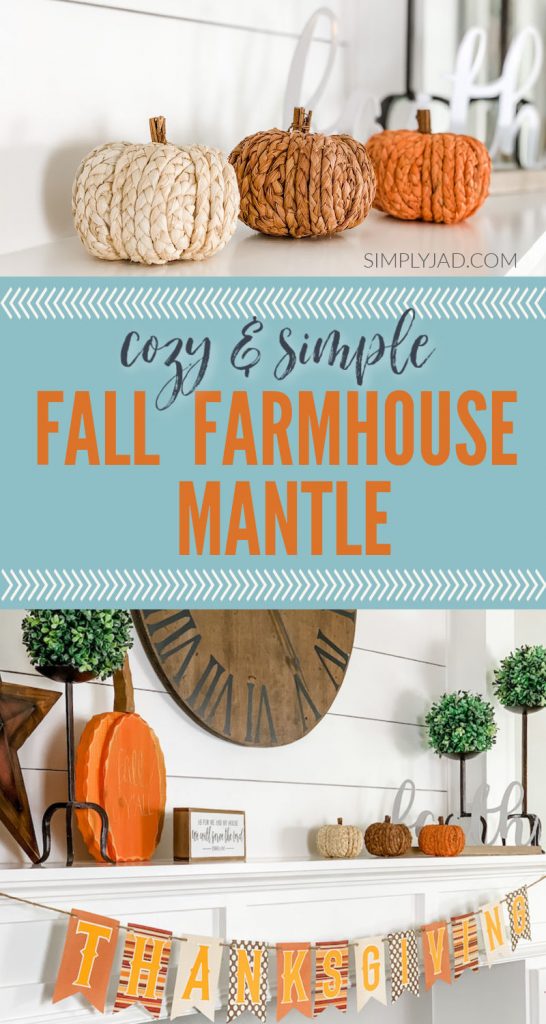 simple and cozy farmhouse fall mantle plus free printable thanksgiving banner