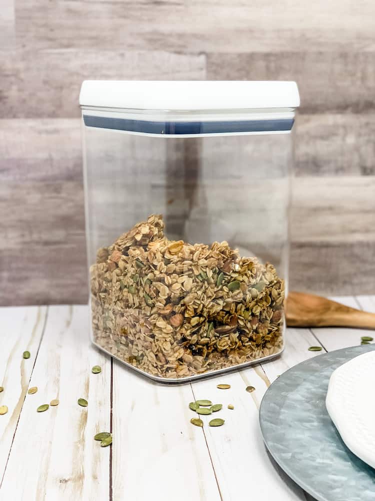 store homemade granola in an airtight container